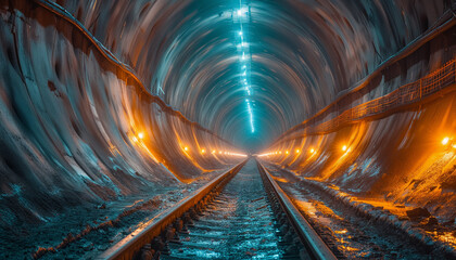 Underground tunnel. Metro concept.