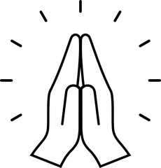 Namaste hands line icon