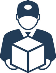 Delivery man icon, courier vector pictogram