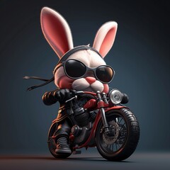 Funny Bunny Biker