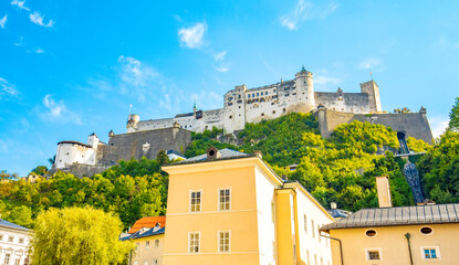 Salzburg old town and Hohensalzburg Castle, Austria