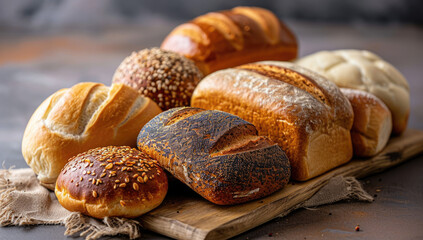 Fototapeta premium different kinds of bread like cookies Generative AI