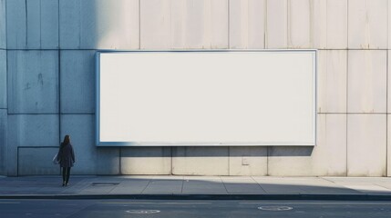 Blank city billboard sign on a wall