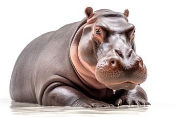 Professional Graph of Hippo Isolated on White Background AI Generated