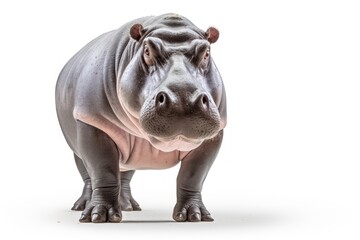 Professional Graph of Hippo Isolated on White Background AI Generated - obrazy, fototapety, plakaty