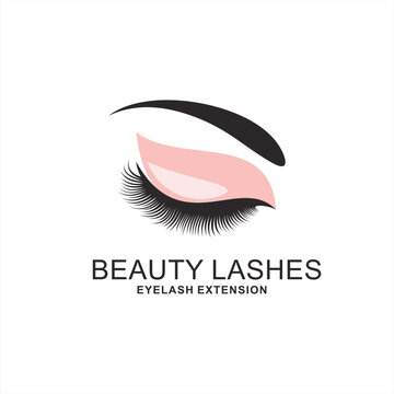 Vector luxury beauty eyelashes extension icon