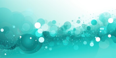 Turquoise abstract core background with dots, rhombuses, and circles