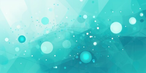 Turquoise abstract core background with dots, rhombuses, and circles