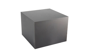 cube black box packaging isolated on white background
