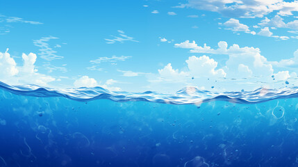 Sea ocean background, banner - obrazy, fototapety, plakaty