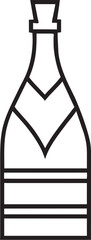 champagne bottle in a linear geometric art deco tribal style icon, icon