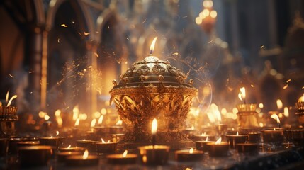 Happy Candlemas Day, celebrating the tradition, faith, and symbolism of candlelight in religious observance and festivity. Presentation of Jesus Christ Feast of the Purification of the Blessed Mary. - obrazy, fototapety, plakaty