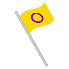 Intersex Pride flag in shape. LGBT pride flag.