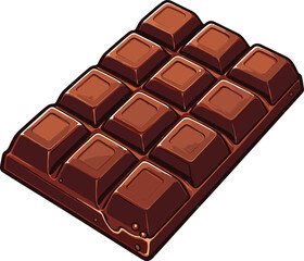 Chocolate Bar On White Background Vector Template