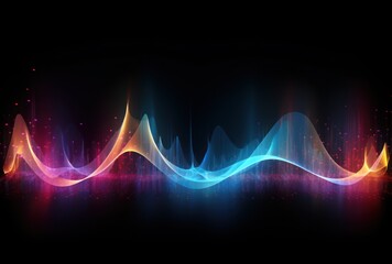 Vibrant Sound Wave Animation AI Generated
