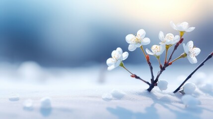 Spring in the Snow: HD 8K Wallpaper Graphic Image AI Generated