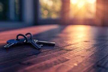 As the sun rose, the wooden key and scissors sat on the table, a silent reminder of the tools that were once used to create and unlock new possibilities within the confines of the indoor space