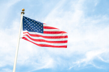american flag waving in the wind