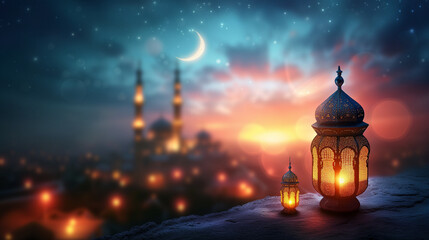 Fototapeta premium Islamic Blessings Ramadan Kareem Design