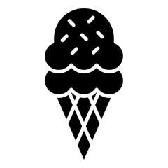 Ice cream cone glyph solid icon