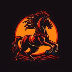 horse vector art logo for gamers -Generative AI	