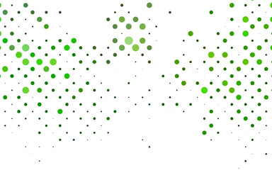 Light Green vector pattern with spheres. Illustration with set of shining colorful abstract circles. Pattern for ads, leaflets.