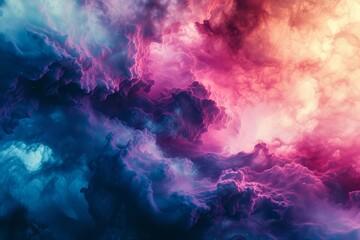 Obraz na płótnie Canvas Nature's canvas comes alive as a vibrant purple cloud dances across the endless expanse of the starry sky