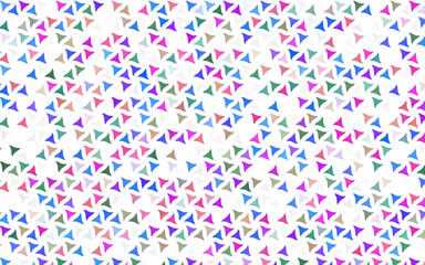 Light Multicolor, Rainbow vector seamless background with triangles. Illustration with set of colorful triangles. Pattern for trendy fabric, wallpapers.