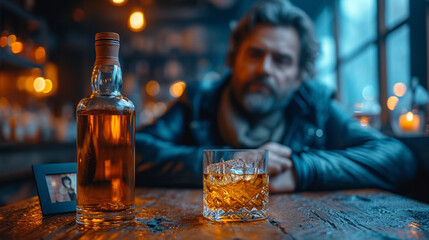 Դեպրեսիվ տղամարդը հարբում է բարում