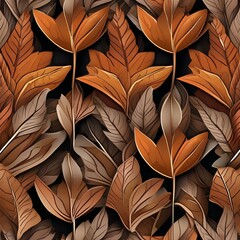 Abstract autumn leaves pattern in warm earthy tones Versatile and seasonal background for fall-themed designs or decor2