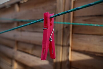 Fototapeta na wymiar clothespins on rope