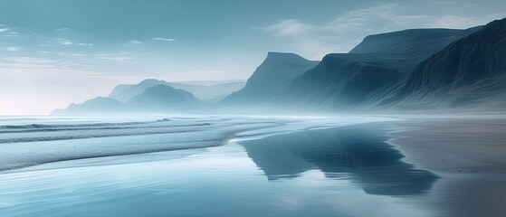 Fototapeta premium Minimalist abstract landscapes and seascapes, award winning studio photography