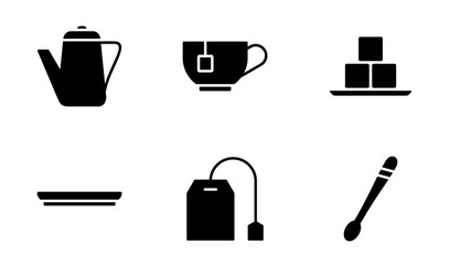 Teatime icon symbol vector template collection