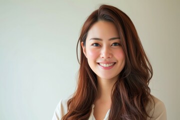 Naklejka premium Beautiful Smiling Young Asian Woman portrait
