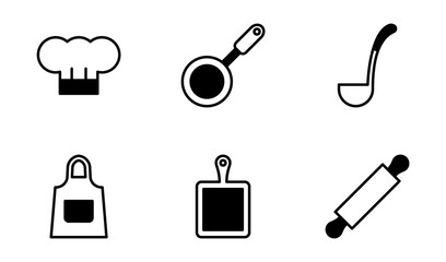 Restaurant icon symbol vector template collection