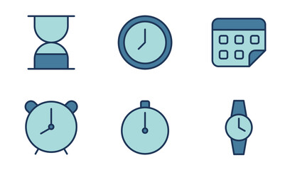 Time icon symbol vector template collection