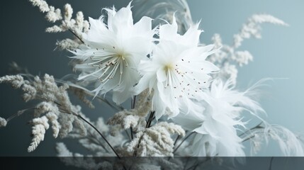 Dreamy Ambiance: Fluffy Mimosa Blooms in Morning Light AI Generated