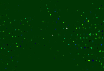 Light Blue, Yellow vector texture with playing cards.