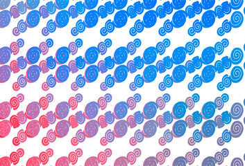 Light Blue, Red vector background with bent lines.
