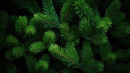 Beautiful Winter Fir Tree Branches Background AI Generated
