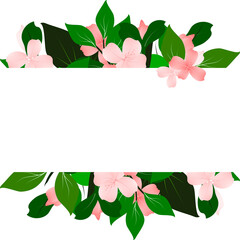 Floral Frame Border Clipart. Flowers branches and leaves invitation card.