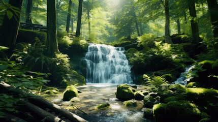 Beautiful waterfall in the forest