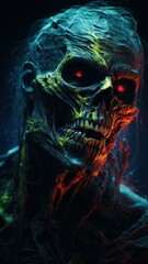 Dark Cinematic Zombie Backdrop Generative AI