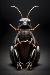 Fototapeta premium beetle on a black background
