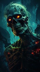 Dark Cinematic Zombie Backdrop Generative AI