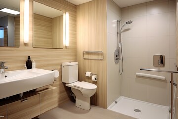 Bathroom Adapted for People with Disabilities, Safety Toilet for Elderly People, Adapted Interior Design