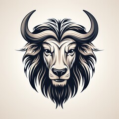 Attractive Wildebeest Logo Design AI Generated