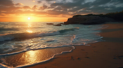 Fototapeta premium Beautiful sunset at the beach