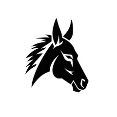 Donkey head on white background AI generative illustration