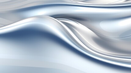 Abstract silver background with smooth lines and waves. 3d render illustration Generative AI